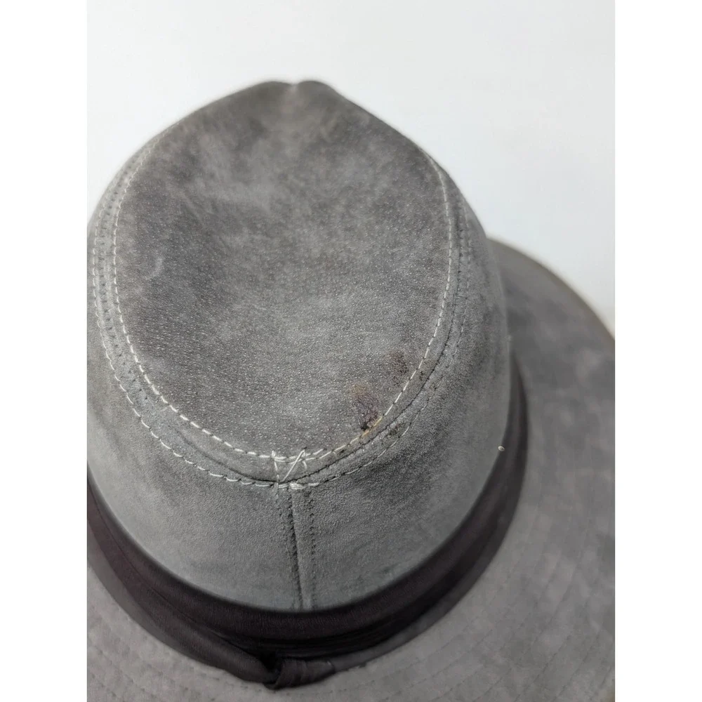 Henschel Hat Outback Fedora Suede Gray Outdoor Men's Size Small Vintage USA Made